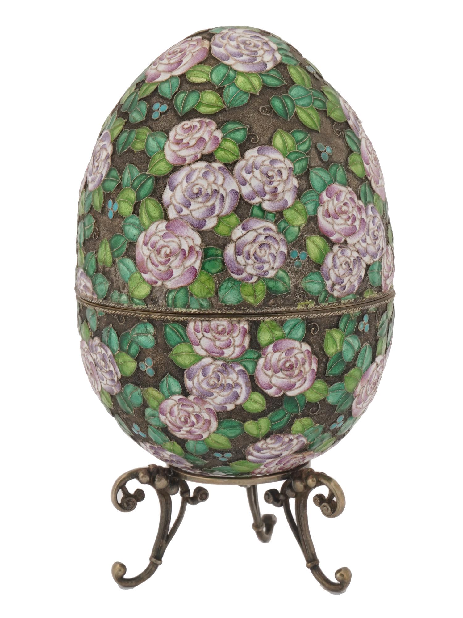 EXTRA LARGE RUSSIAN 84 SILVER EASTER EGG CASE PIC-2